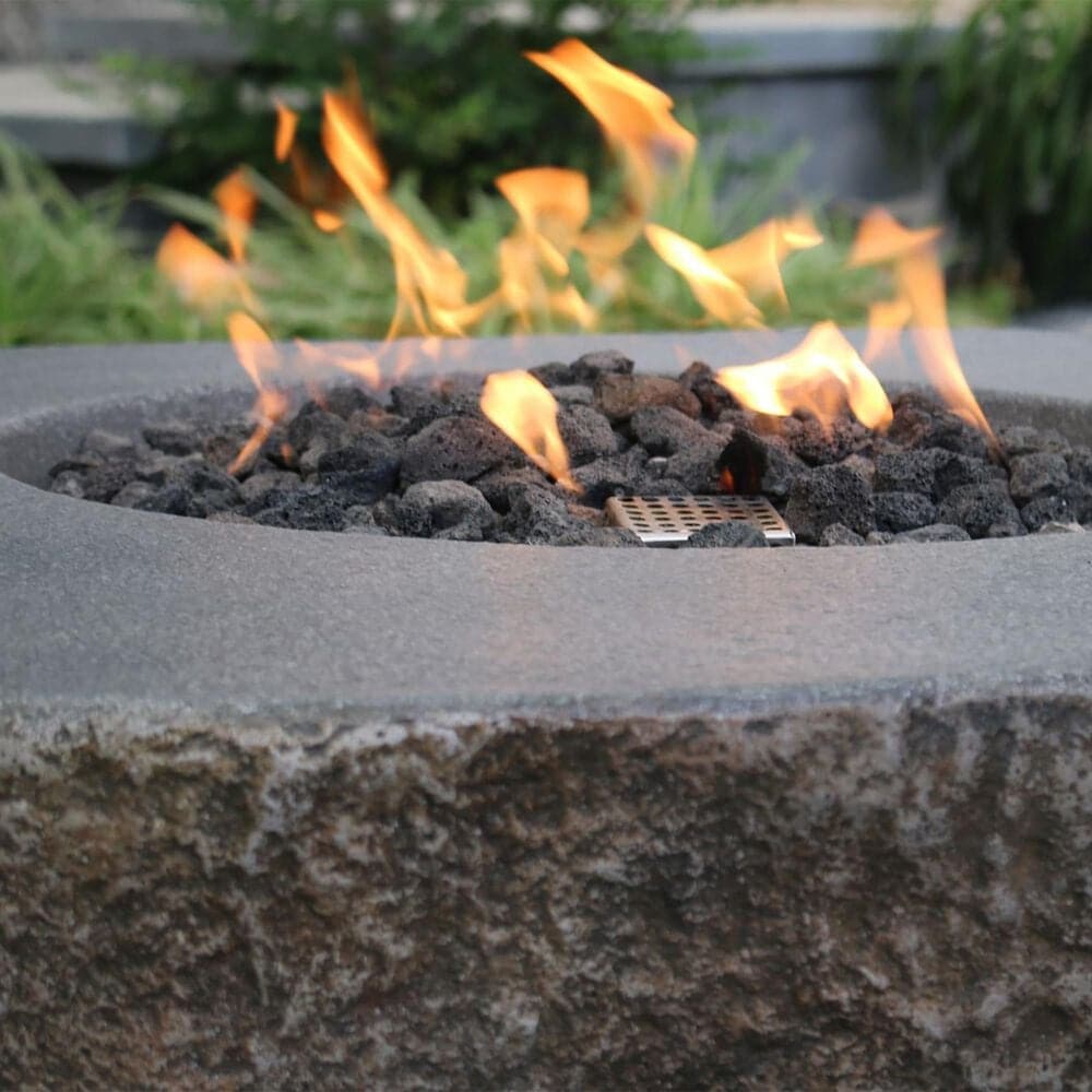Elementi Fire Boulder Oval Liquid Propane Fire Table in Gray, , large