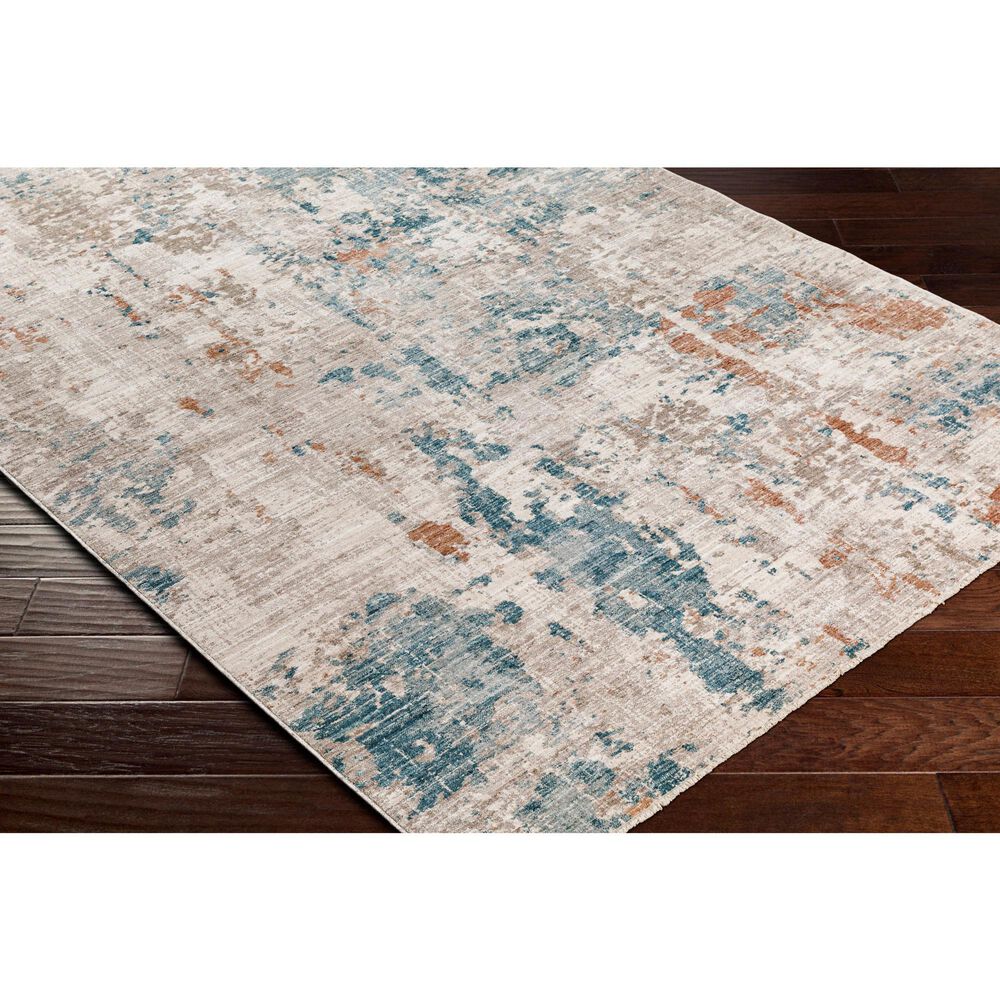 Surya Carlisle 5&#39;3&quot; x 7&#39;9&quot; Pale Blue, Dusty Pink, Medium Brown, Cream and Charcoal Area Rug, , large