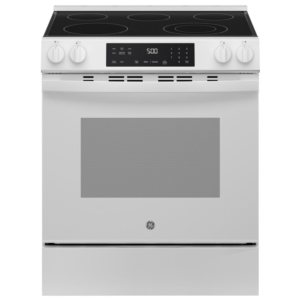 GE Appliances 30" Slide-In Electric Range with Crisp Mode in White, , large