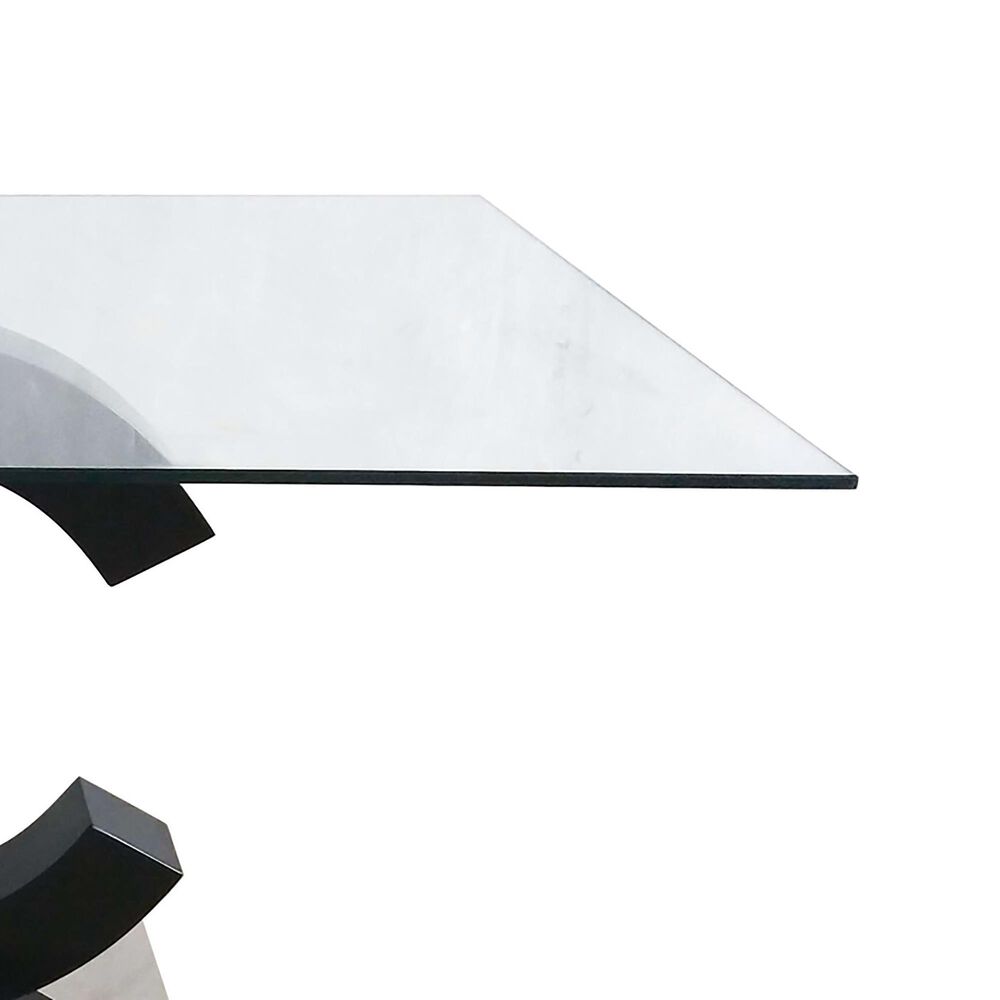 Global Furniture USA Dining Table in Matte Black &amp; Stainless Steel, , large