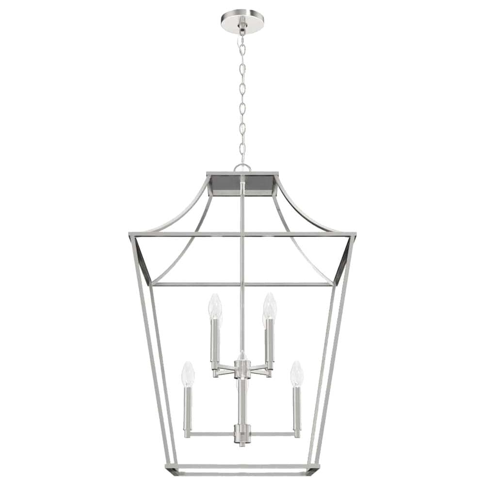 Hunter Laurel Ridge 8-Light Pendant Lantern in Brushed Nickel, , large
