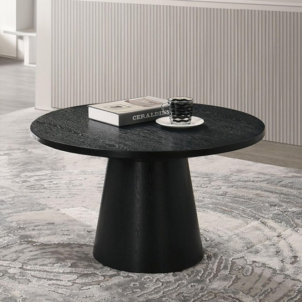 Furniture of America Halewood Round Coffee Table in Black, , large