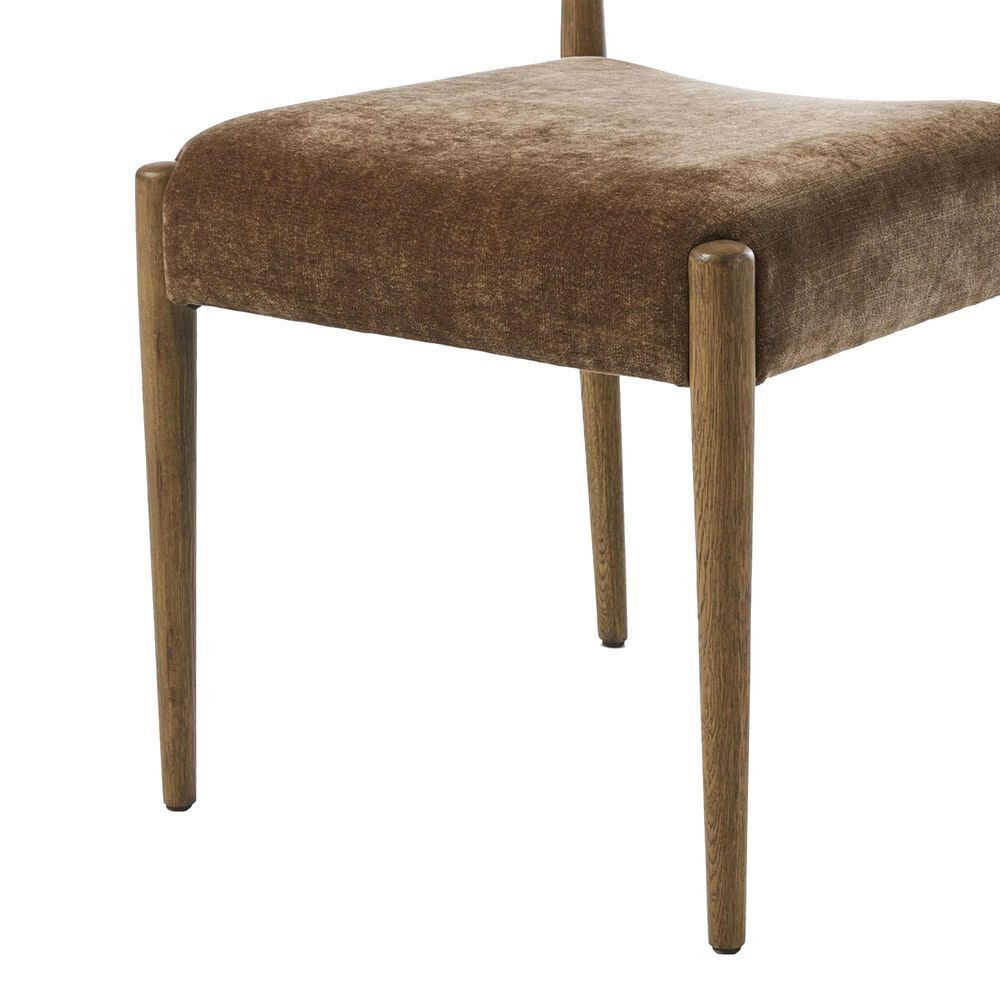 Four Hands Jayla Armless Dining Chair with Altair Mushroom Fabric in Toasted Oak, , large