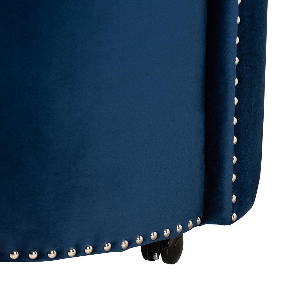 Baxton Studio Bethel Accent Chair in Navy Blue, , large