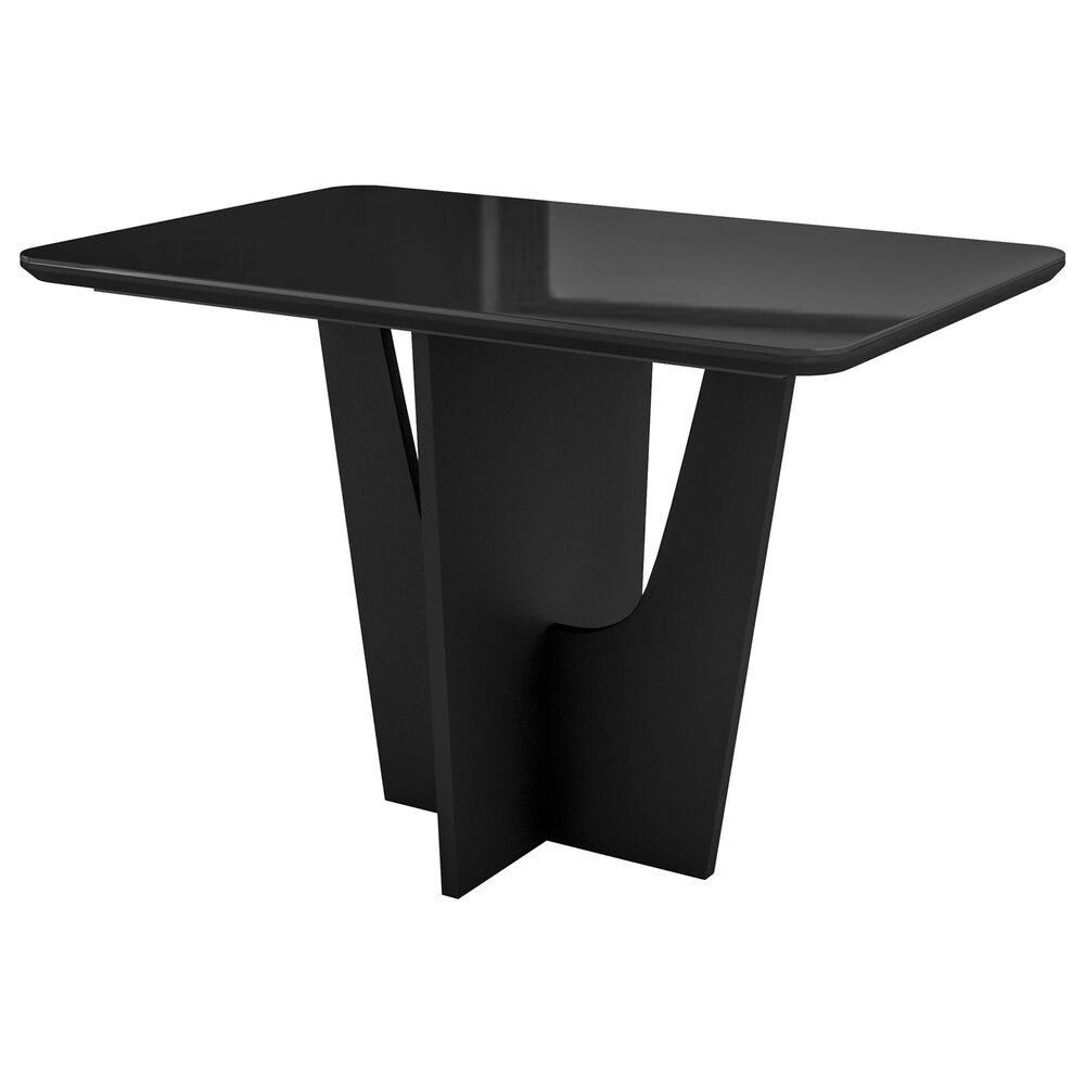 Rta Products Llc Compact Italian Style Dining Table with Painted Glass Top in Black, , large