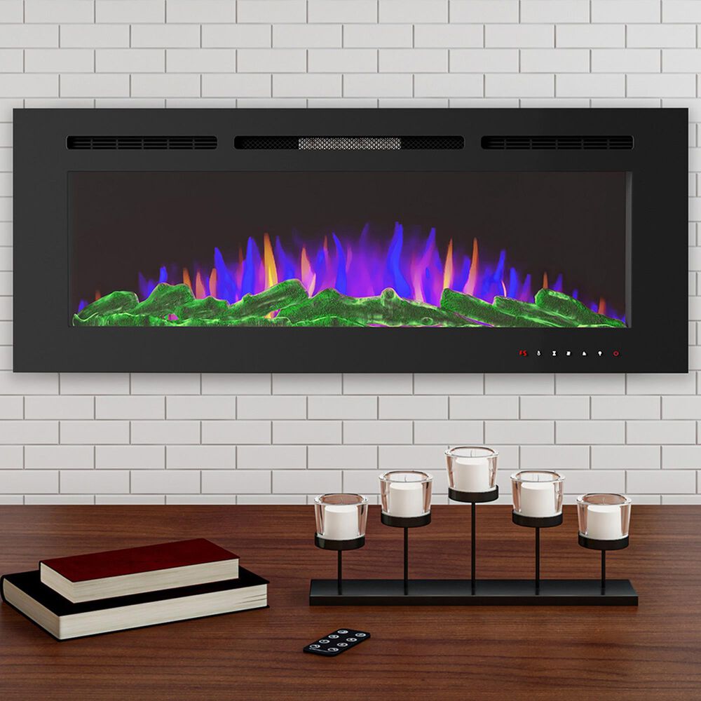 Timberlake Hastings Home 60" Electric Fireplace Wall Mount in Black, , large