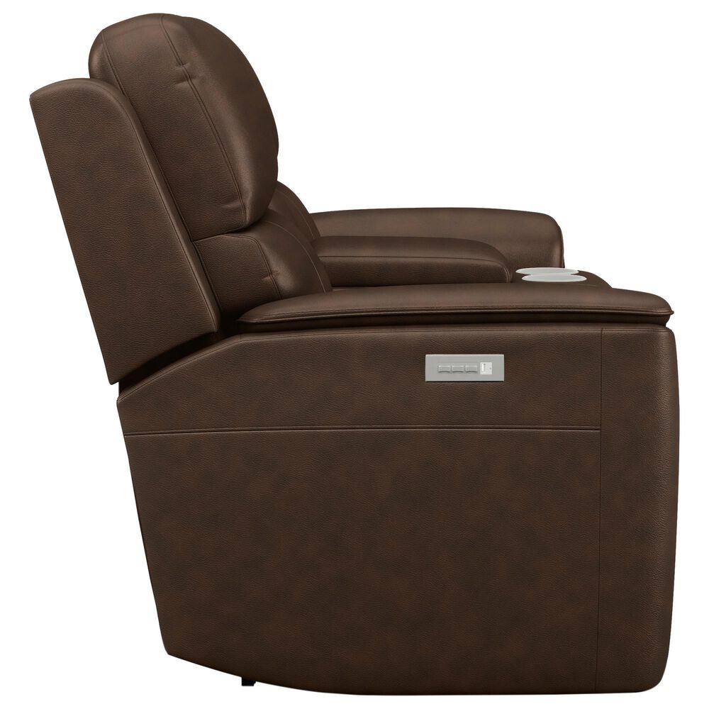 Flexsteel Henry Power Reclining Loveseat with Console and Power Headrest and Lumbar in Hickory, , large