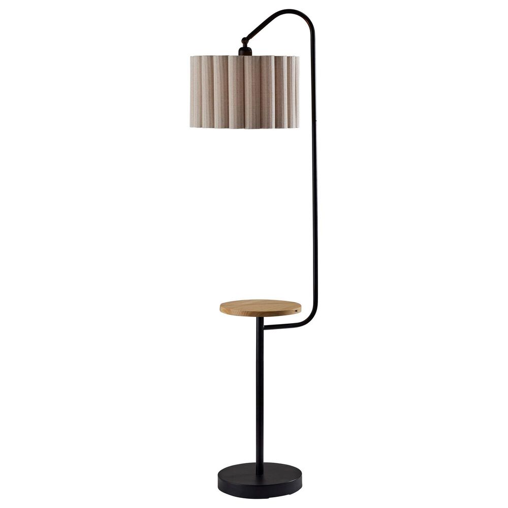 Adesso Caldwell Floor Lamp in Black and Natural, , large