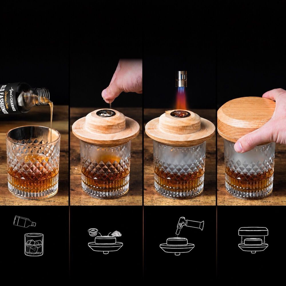 Aged &amp; Charred Cocktail Smoker Kit without Butane in Multicolor, , large