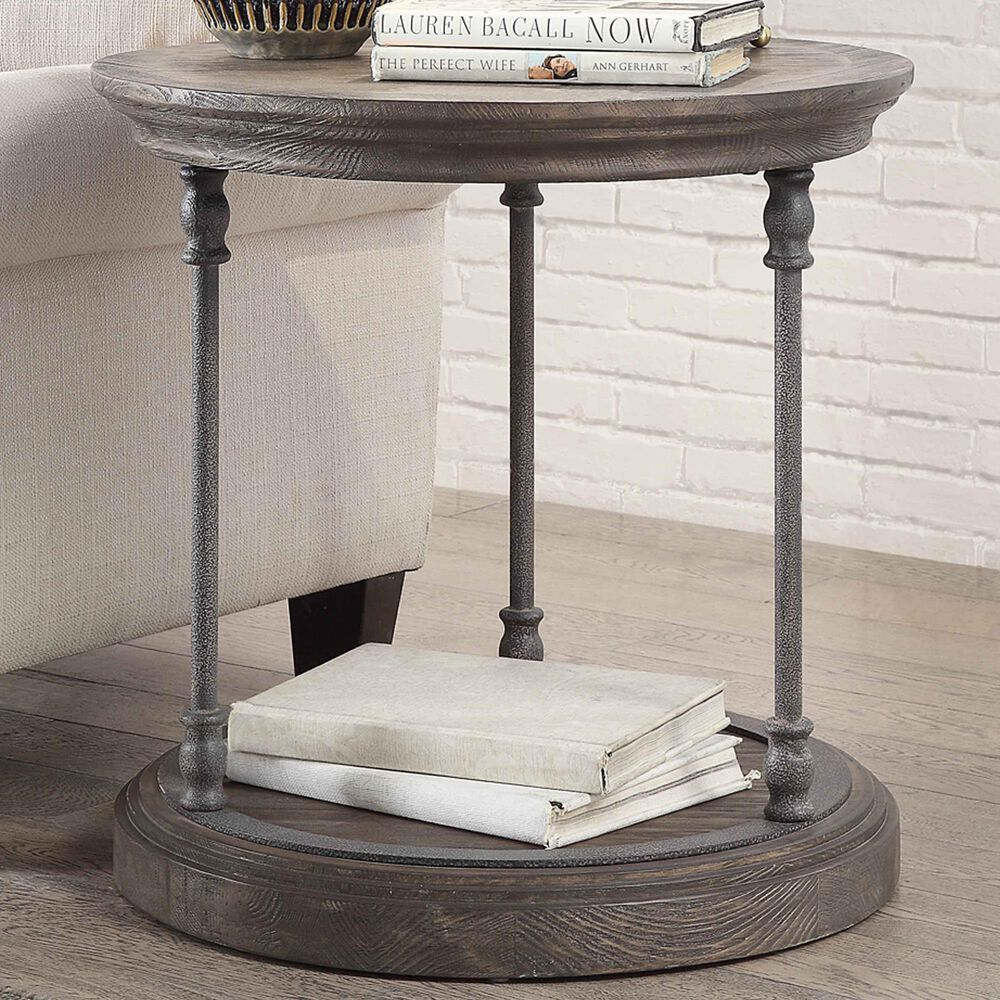 Shell Island Furniture Corbin Round End Table in Corbin Medium Brown, , large