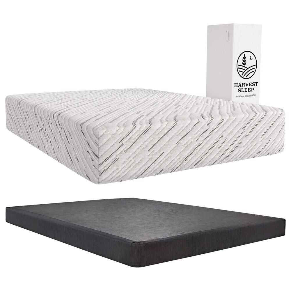 Harvest Sleep 12" Medium Memory Foam Twin Mattress in a Box with Low Profile Box Spring, , large