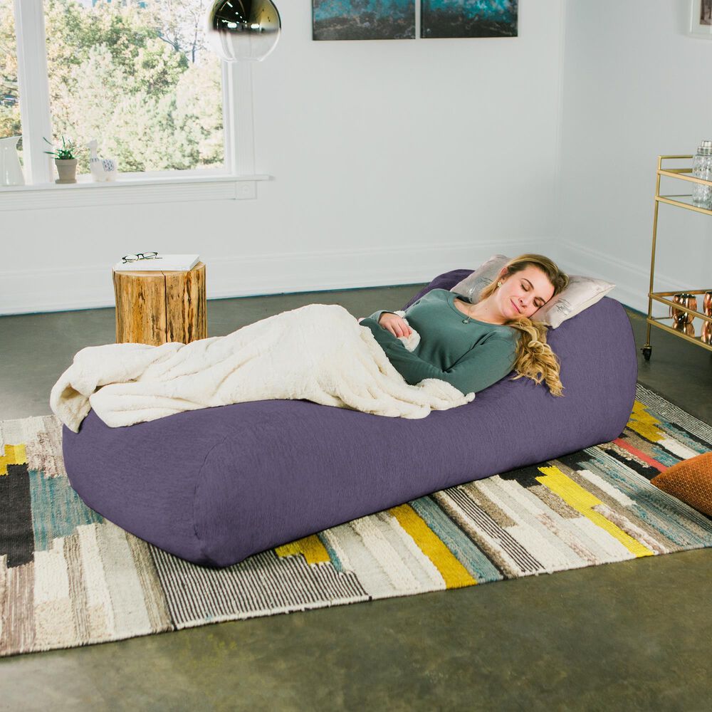 Jaxx Sacks Arlo Chaise Lounge Bean Bag Chair in Plum NFM