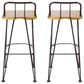 Hearth and Haven Denali Outdoor Bar Stool in Brown and Ink Black (Set of 2), , large