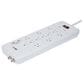 Helios 12-Outlet Surge Protector with 2 USB Charging Ports in White, , large