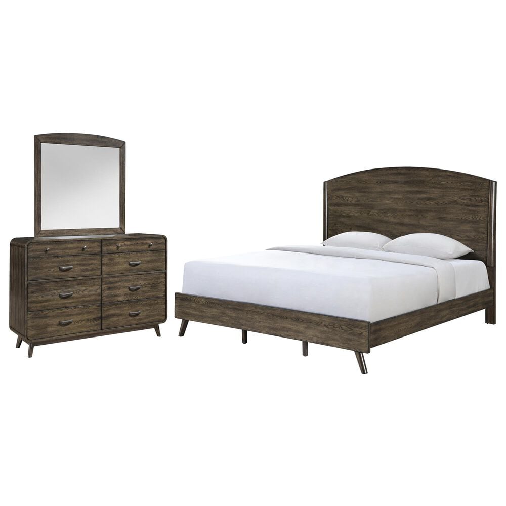 New Heritage Design Rex 3-Piece Queen Panel Bedroom Set in Walnut, , large