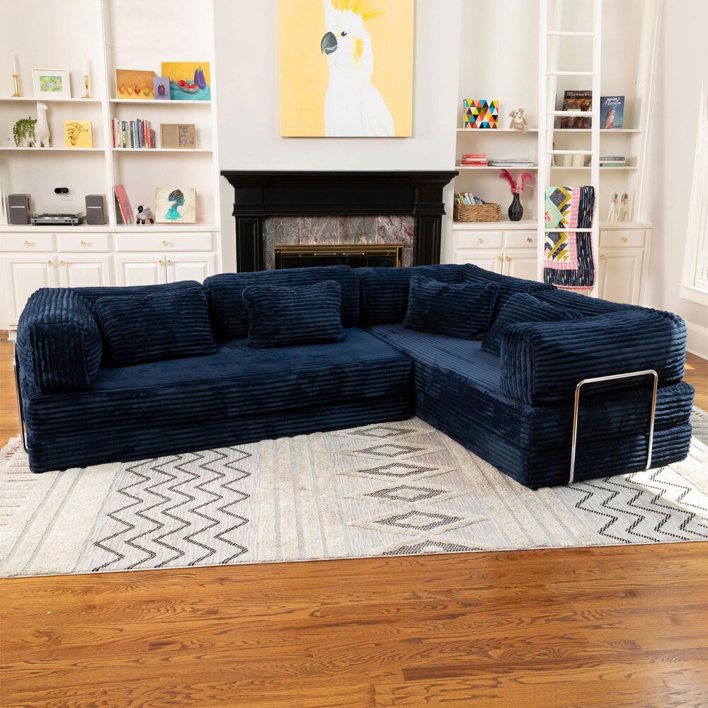 Jaxx Unsofa 2-Piece Modular Right Facing L-Shaped Sectional in Midnight Blue, , large