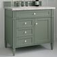 James Martin Vanities Brittany 36" Single Bathroom Vanity in Smokey Celadon with 3 cm Eternal Jasmine Pearl Quartz Top and Rectangular Sink, , large