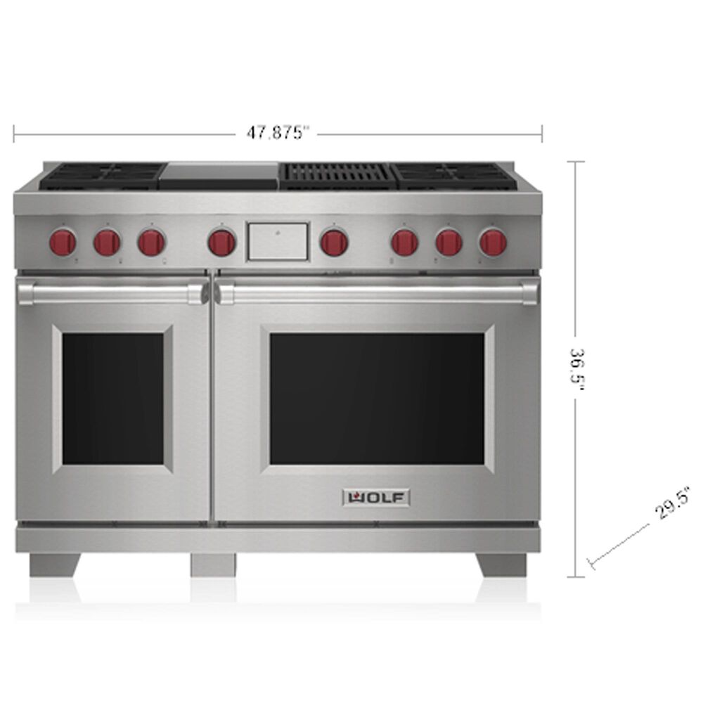 Wolf 7.8 Cu. Ft. Freestanding Dual Fuel Range in Black and Stainless Steel, , large