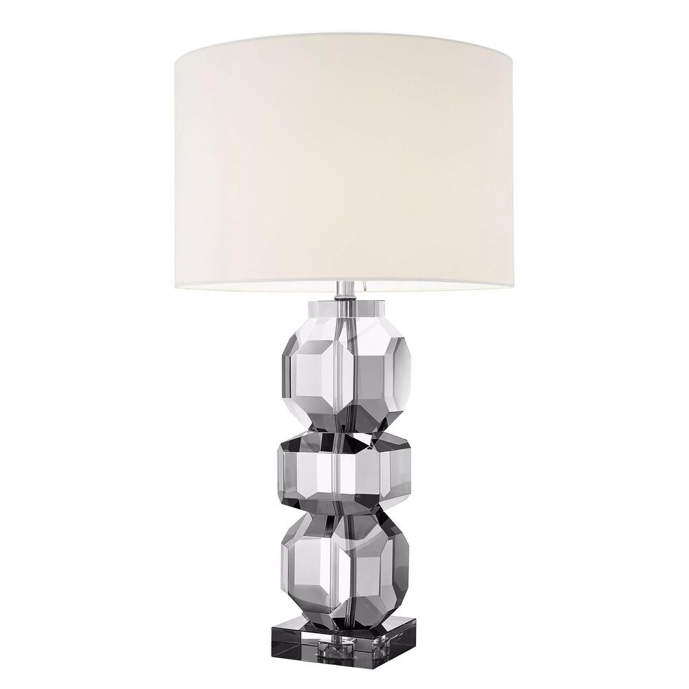 Eichholtz Mornington Table Lamp and Shade in Smoke Crystal Glass, , large