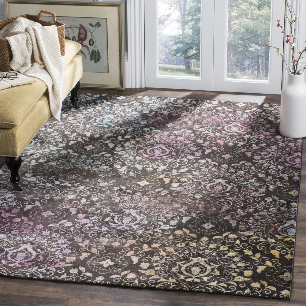 Safavieh Aria 5&#39;1&quot; x 7&#39;6&quot; Brown and Multicolor Area Rug, , large