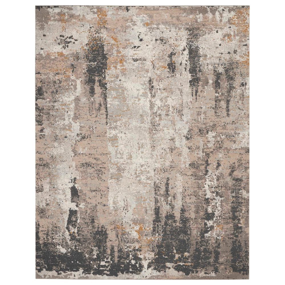 Nourison Tangra 9" x 12" Cream and Grey Area Rug, , large