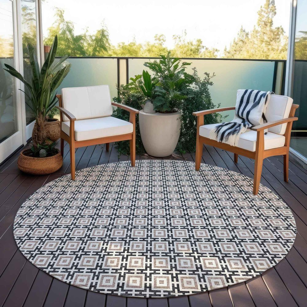 Dalyn Rug Company Marlo 8&#39; Round Black Indoor/Outdoor Area Rug, , large