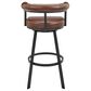 Blue River Magnolia 26" Swivel Counter Stool in Black Metal with Brown Faux Leather, , large