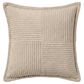 Chanasaya 20" Square Textured Patchwork Throw Pillow in Beige, , large