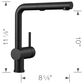 Blanco Linus 1.5 GPM Low-Arc Pull-Out Kitchen Faucet in Coal Black, , large