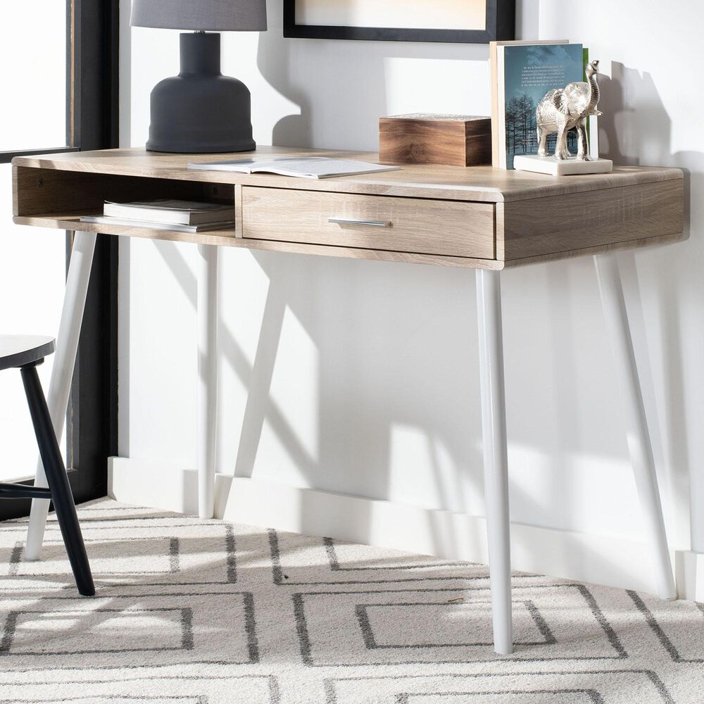 Safavieh Jorja 1-Drawer Desk in Natural/White, , large