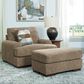 Ashley Jayne Park Chair and a Half with Ottoman in Pecan, , large
