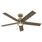 Hunter-Douglas Erling 52" Ceiling Fan with LED Light in Burnished Brass, , large