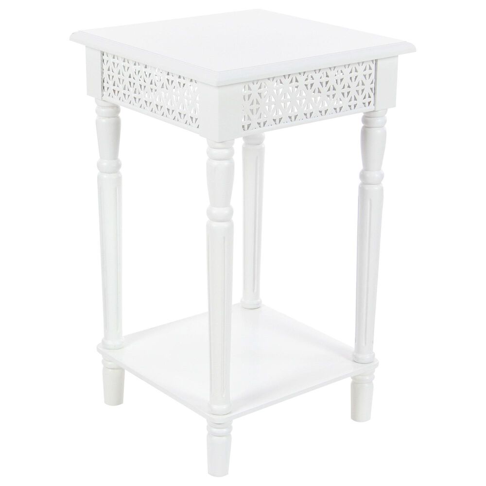 Maple and Jade 26" x 16" Side Table in White, , large