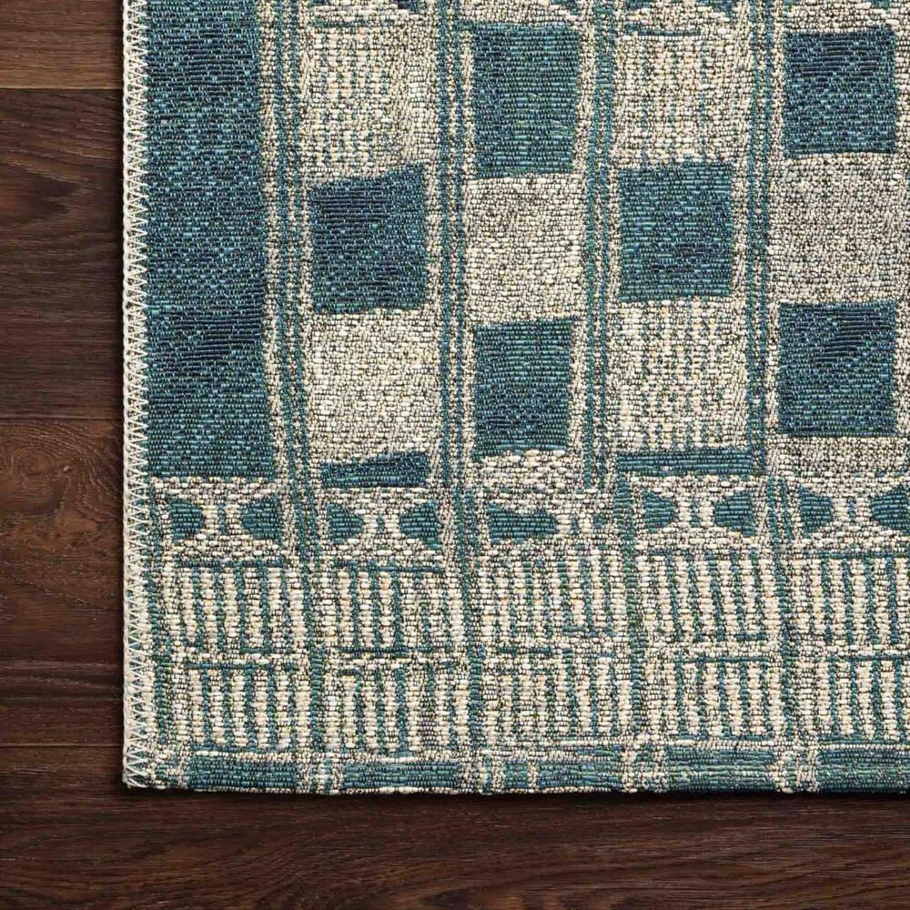 Loloi Mika 5&#39;3&quot; x 7&#39;8&quot; Blue and Ivory Area Performance Rug, , large