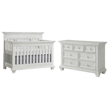 Oxford Baby Weston 2-Piece Crib and Dresser Nursery Set in Vintage White, , large