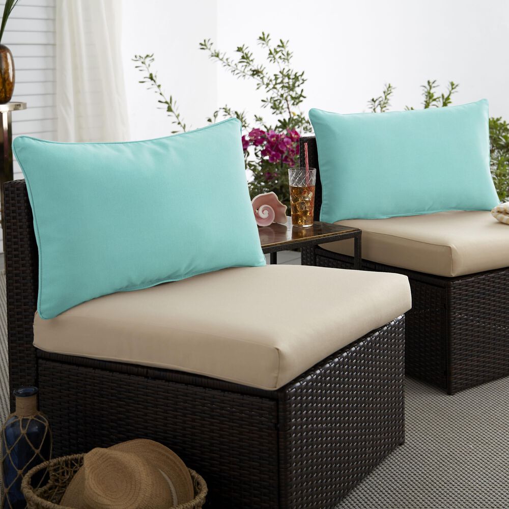Sorra Home Sunbrella 16" x 26" Pillow in Canvas Aruba (Set of 2), , large