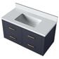 Lexora Home Castor 36" Single Bathroom Vanity in Blue with 2 cm White Quartz Top and Rectangular Sink, , large