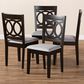 Baxton Studio Lenoir Side Chair with Gray Cushion in Espresso Brown (Set of 4), , large