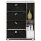 HOMLUX Multipurpose Storage Bookshelf Cabinet with 4 Bin Drawers in French Oak and Black, , large