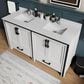 Lexora Home Ziva 60" Double Bathroom Vanity in White with 2 cm White Quartz Top and Rectangular Sinks, , large