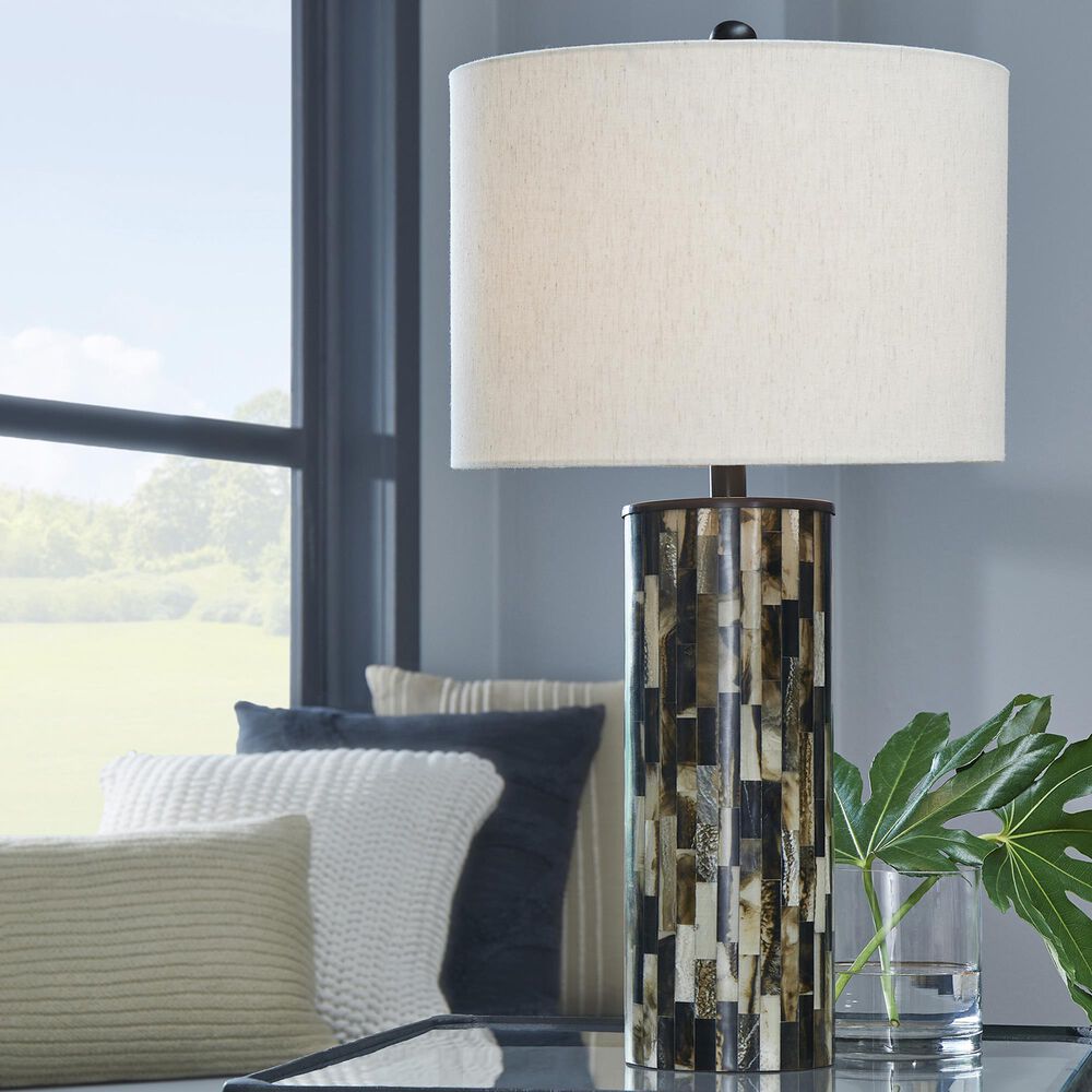 Ashley Ellford Table Lamp in Black, Brown and Cream, , large
