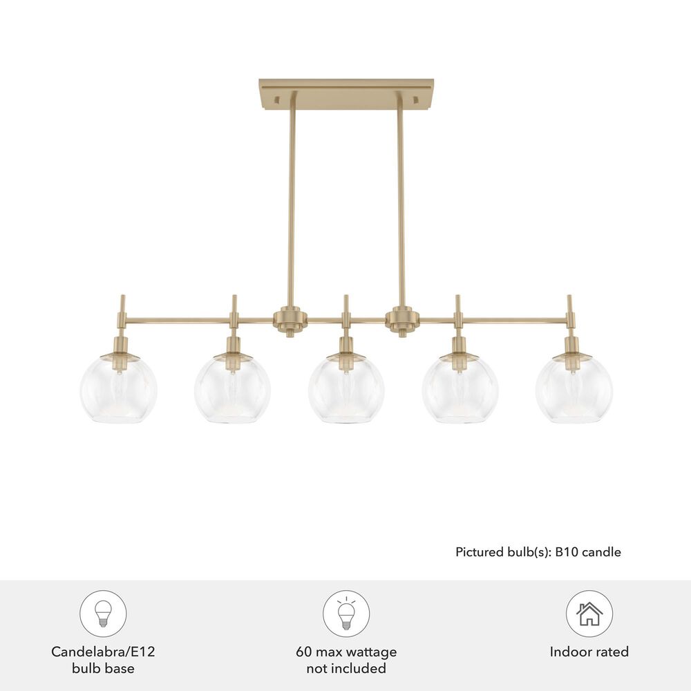 Hunter Xidane 5-Light Linear Chandelier in Alturas Gold, , large