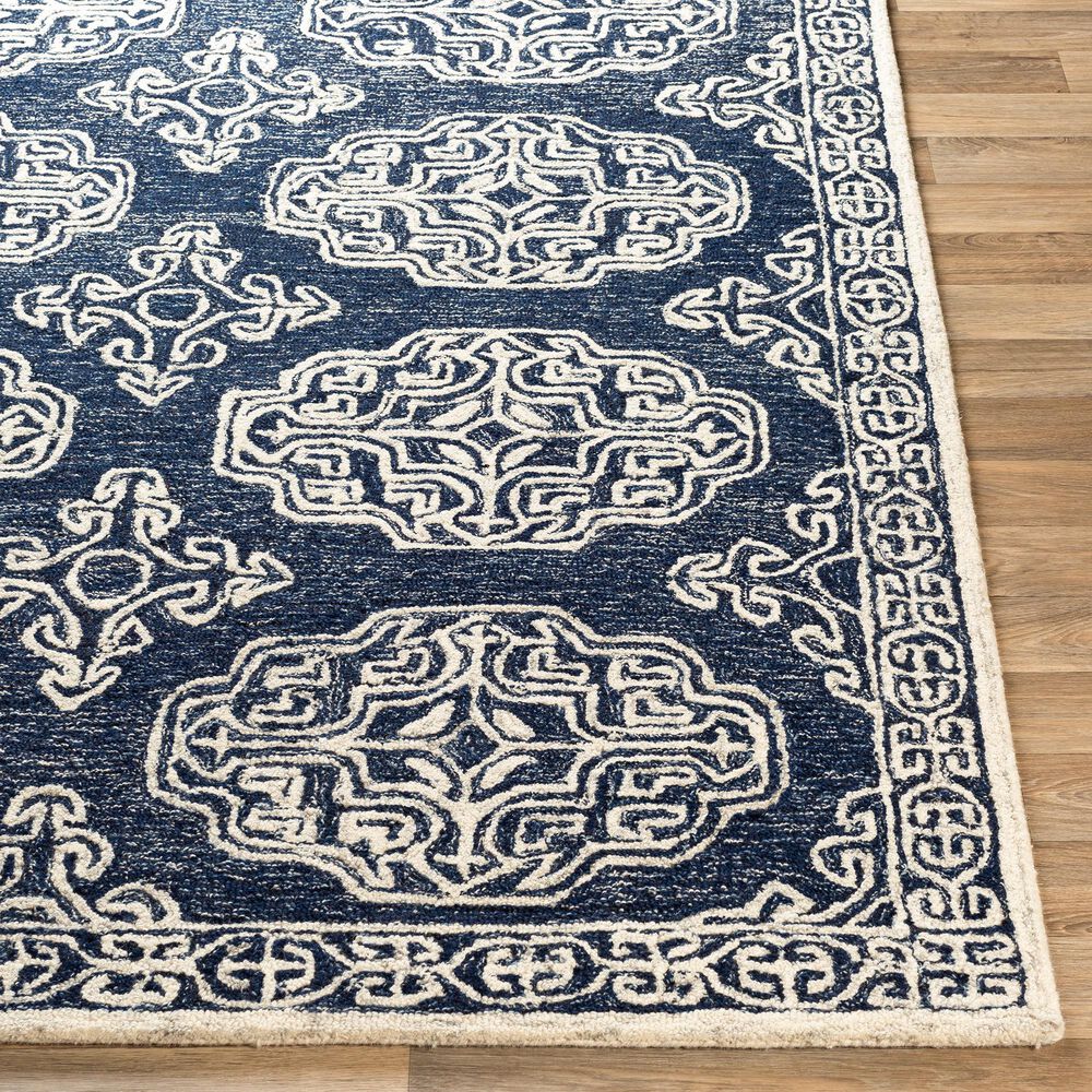 Surya Granada GND-2308 2&#39; x 3&#39; Dark Blue, Ivory and Charcoal Scatter Rug, , large