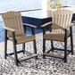 Ashley Fairen Trail Patio Counter Stool in Driftwood and Black (Set of 2), , large