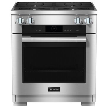 Miele 30" Natural Gas Dual Fuel Range in Clean Touch Steel, , large