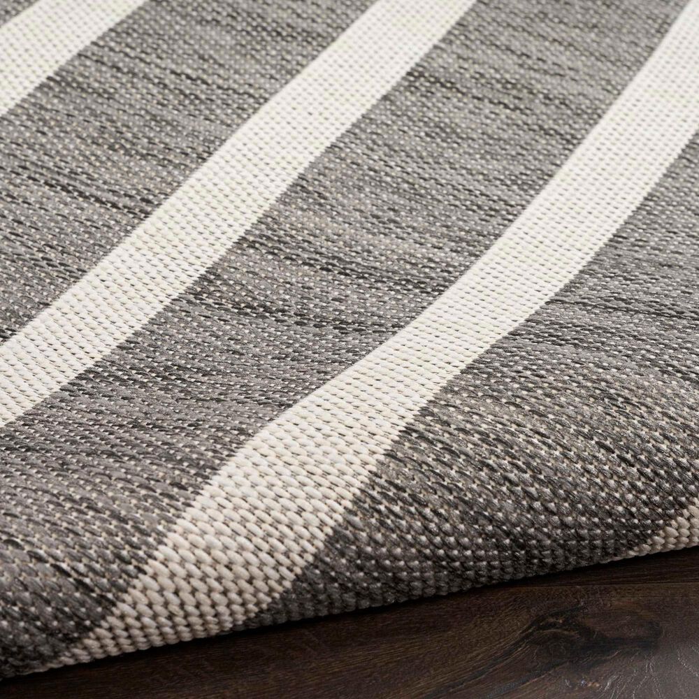 Nourison Positano POS03 Charcoal and Ivory 6&#39; x 9&#39; Indoor/Outdoor Area Rug, , large