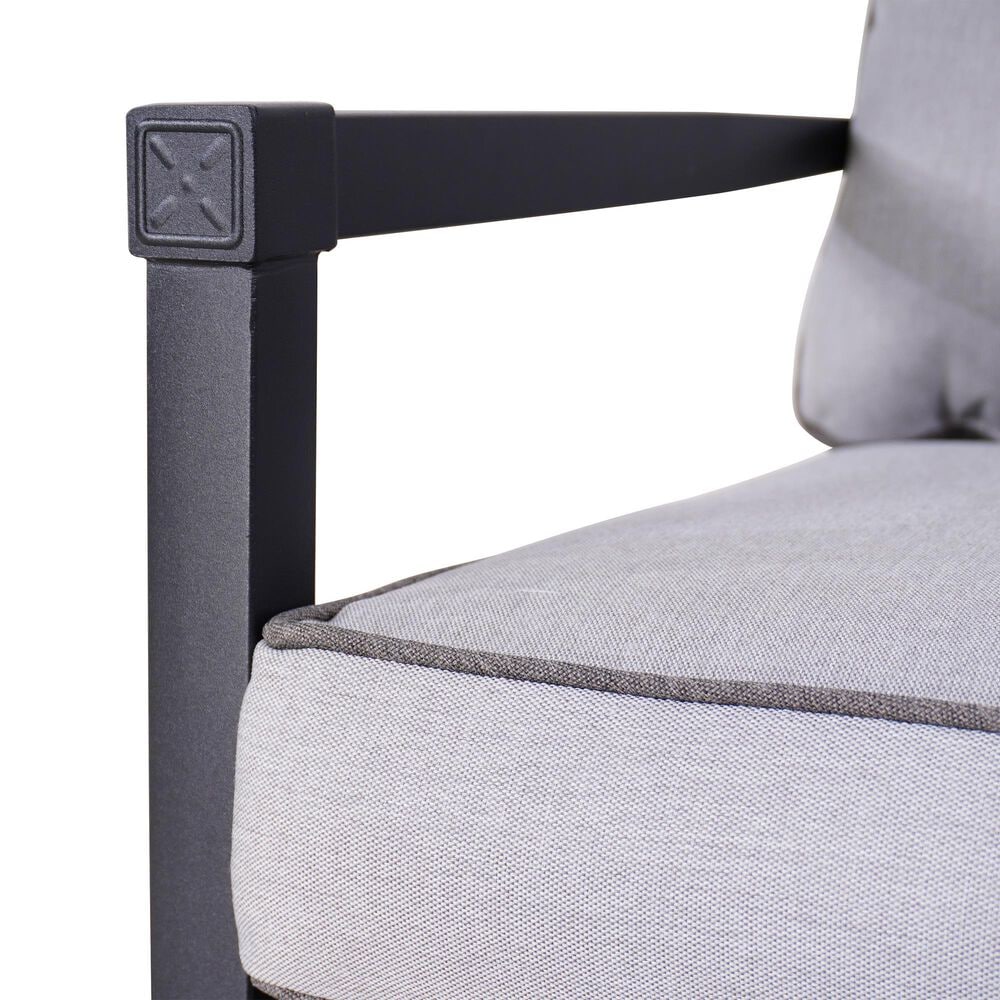 Global Note Collections Raleigh 7-Piece Patio Dining Set in Charcoal and Smoke Grey, , large