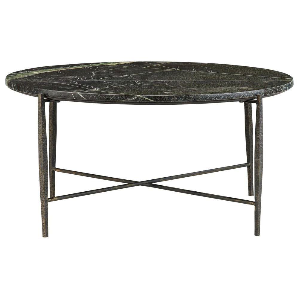 Slatehouse Luma Round Cocktail Table in Black and Dark Green, , large
