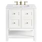 James Martin Vanities Breckenridge 30" Single Bathroom Vanity in Bright White with 3 cm Arctic Fall Solid Surface Top and Rectangular Sink, , large