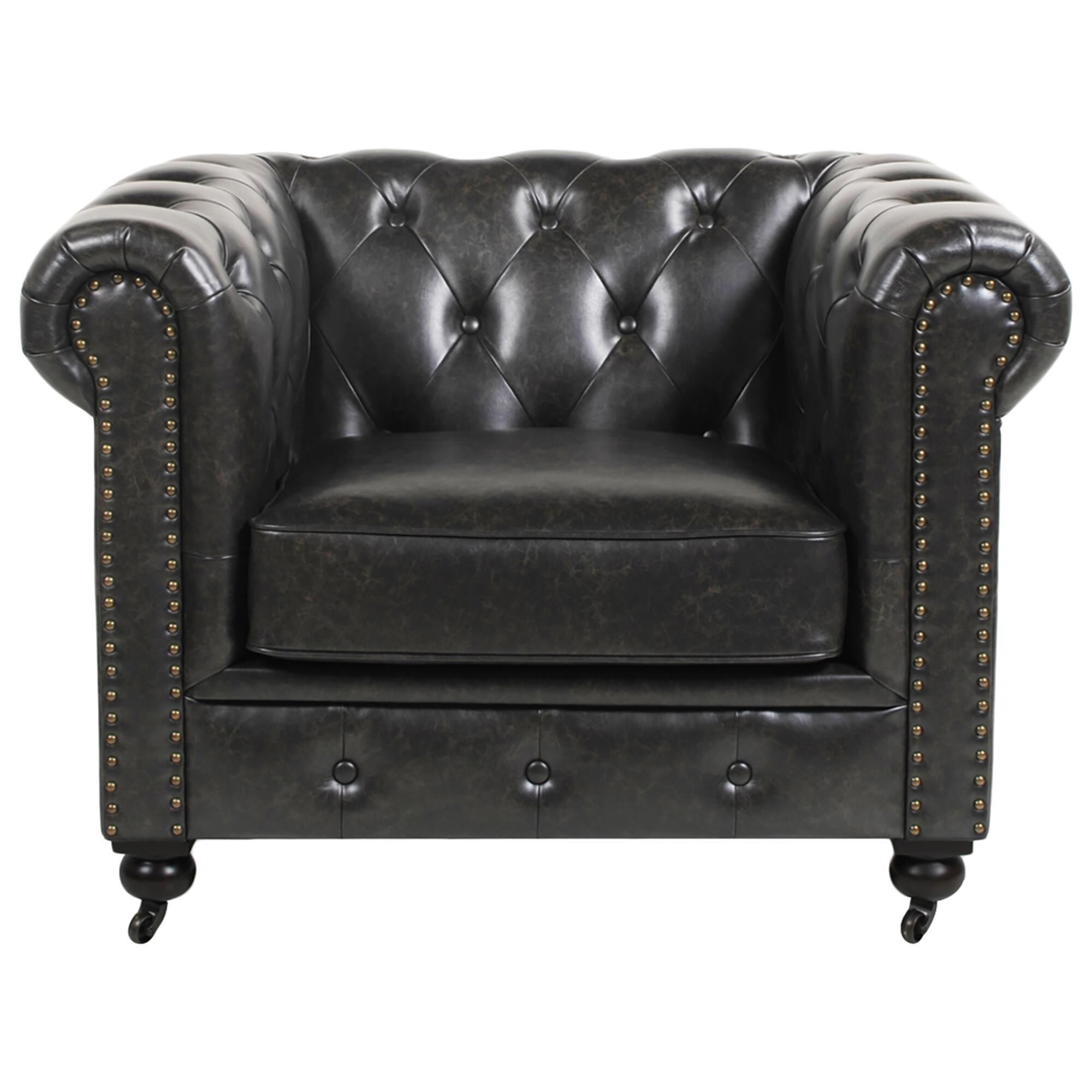Black chesterfield sales chair